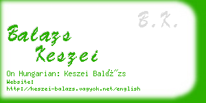 balazs keszei business card